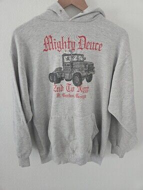 Vintage Mighty Deuce Ft Gordon Georgia Hoodie Mens XL Jerzees 2nd To None